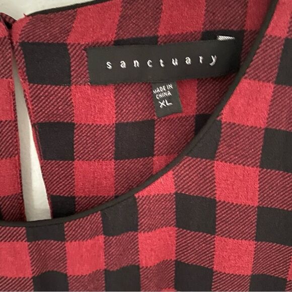 Sanctuary Women’s Crew Neck Sleeveless Fit and Flare Check Dress size XL - Picture 2 of 4